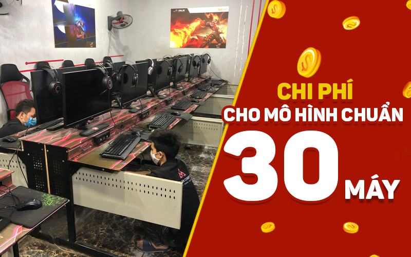 Doanh thu và lợi nhuận của phòng game 30 máy là bao nhiêu?